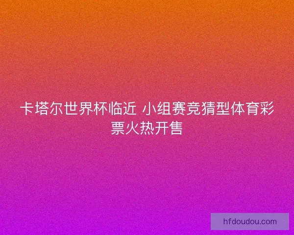 卡塔尔世界杯临近 小组赛竞猜型体育彩票火热开售
